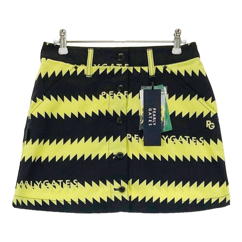 サイズ 0 PEARLY GATES パーリーゲイツ 055-2234608 ストレッチスカート ギザギザボーダー柄 ブラック系 240101543762 ゴルフウェア レディース ストスト
