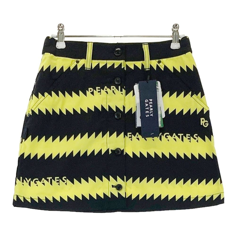 サイズ 00 PEARLY GATES パーリーゲイツ 055-2234608 ストレッチスカート ギザギザボーダー柄 ブラック系 240101543763 ゴルフウェア レディース ストスト