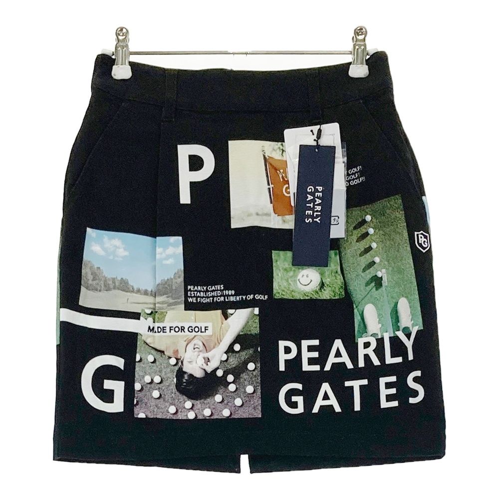 サイズ 00 PEARLY GATES パーリーゲイツ 055-2234916 ストレッチスカート コラージュ柄 ブラック系 240101543773 ゴルフウェア レディース ストスト