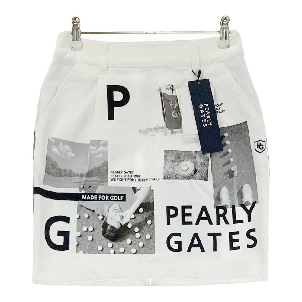 サイズ 00 PEARLY GATES パーリーゲイツ 055-2234916 ストレッチスカート コラージュ柄 ホワイト系 240101543774 ゴルフウェア レディース ストスト