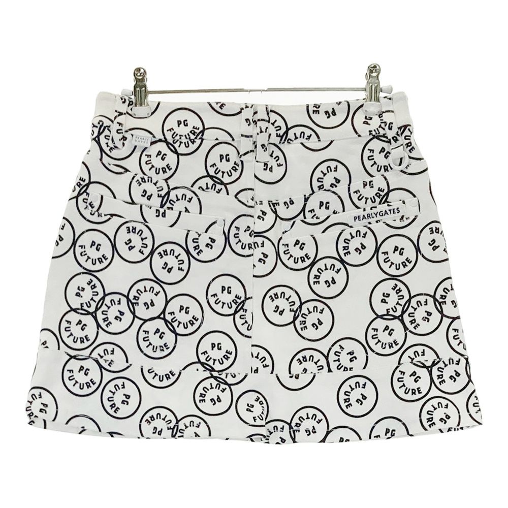 サイズ 0 PEARLY GATES パーリーゲイツ 055-2134012 ストレッチスカート FUTURE NIKO ニコちゃん 総柄 ホワイト系 240101543785 ゴルフウェア レディース ストスト
