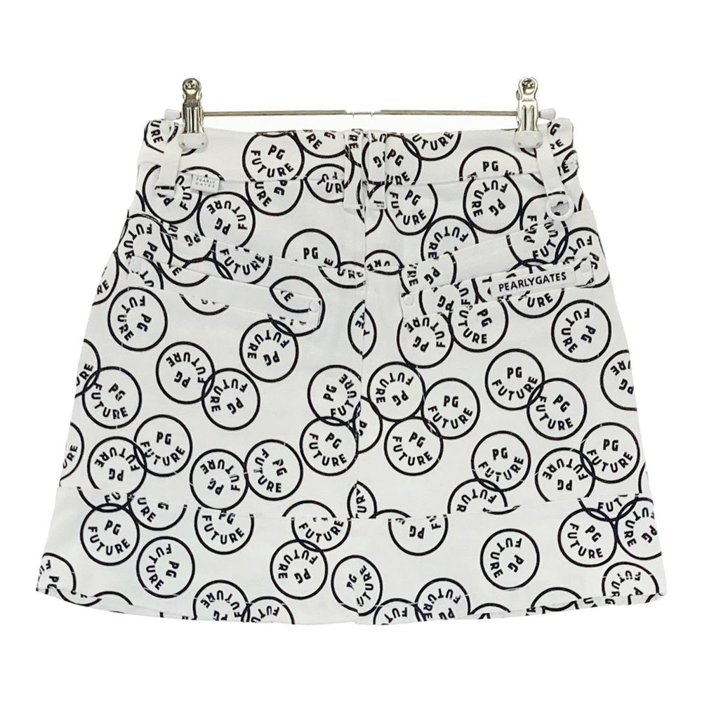 サイズ 00 PEARLY GATES パーリーゲイツ 055-2134012 ストレッチスカート FUTURE NIKO ニコちゃん 総柄 ホワイト系 240101543786 ゴルフウェア レディース ストスト