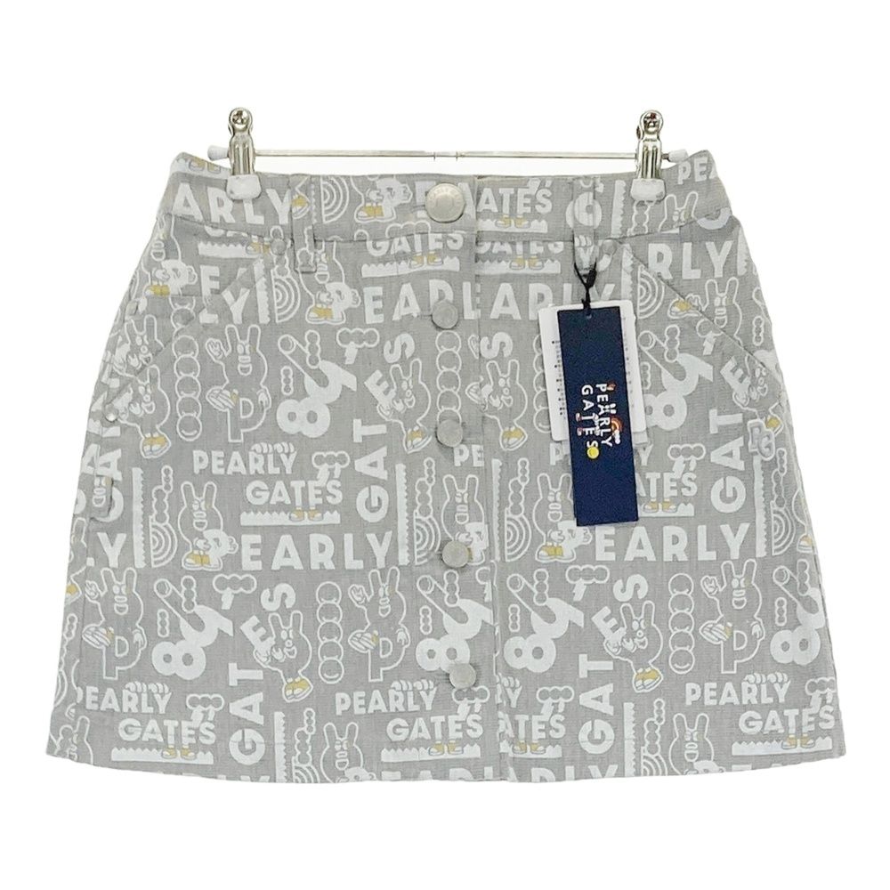 サイズ 0 PEARLY GATES パーリーゲイツ 055-2234020 ストレッチスカート どうしちゃったPG 総柄 グレー系 240101543788 ゴルフウェア レディース ストスト