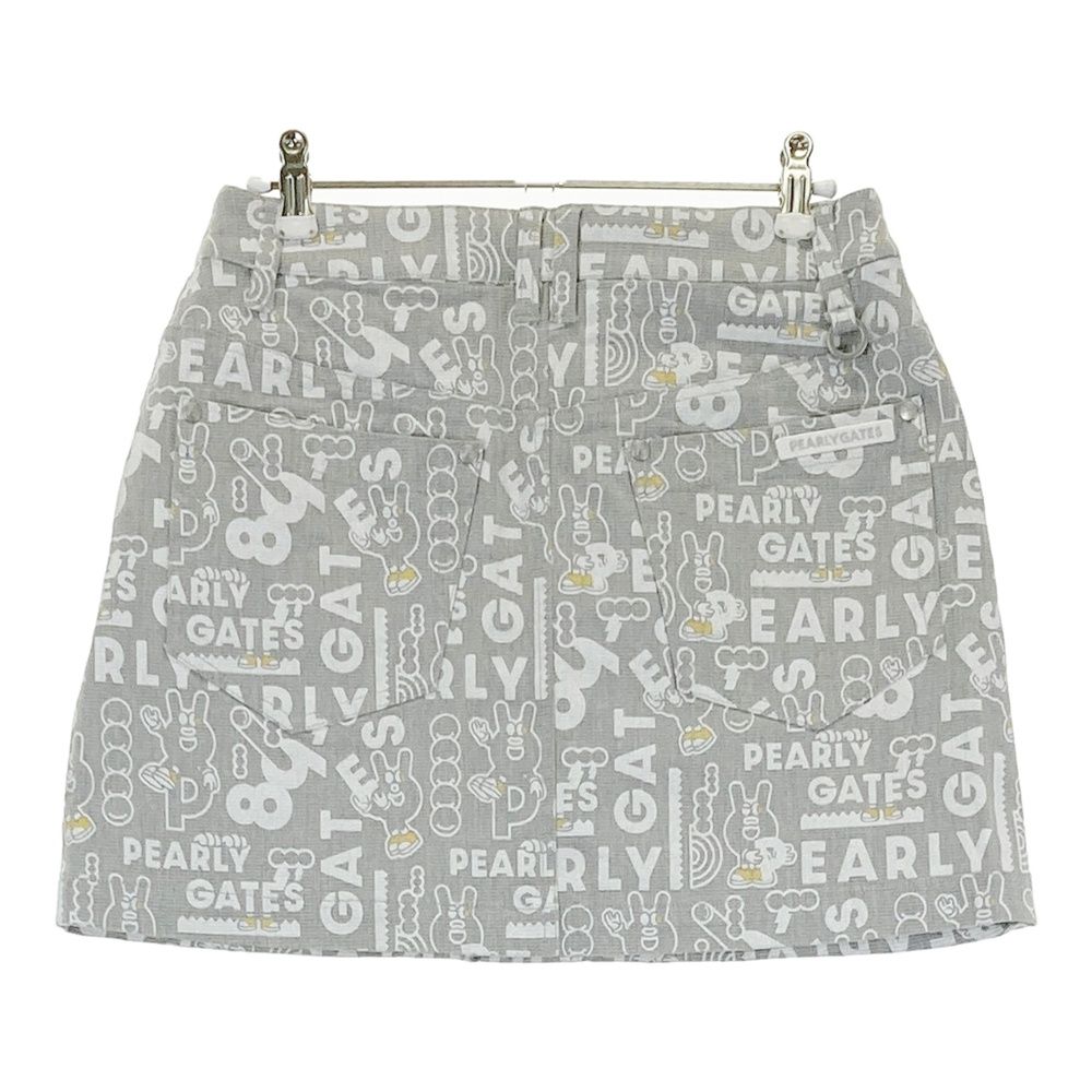 サイズ 0 PEARLY GATES パーリーゲイツ 055-2234020 ストレッチスカート どうしちゃったPG 総柄 グレー系 240101543788 ゴルフウェア レディース ストスト