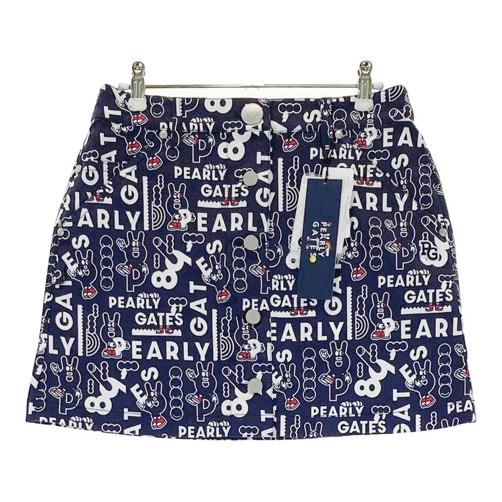 サイズ 1 PEARLY GATES パーリーゲイツ 055-2234020 ストレッチスカート どうしちゃったPG 総柄 ネイビー系 240101543790 ゴルフウェア レディース ストスト