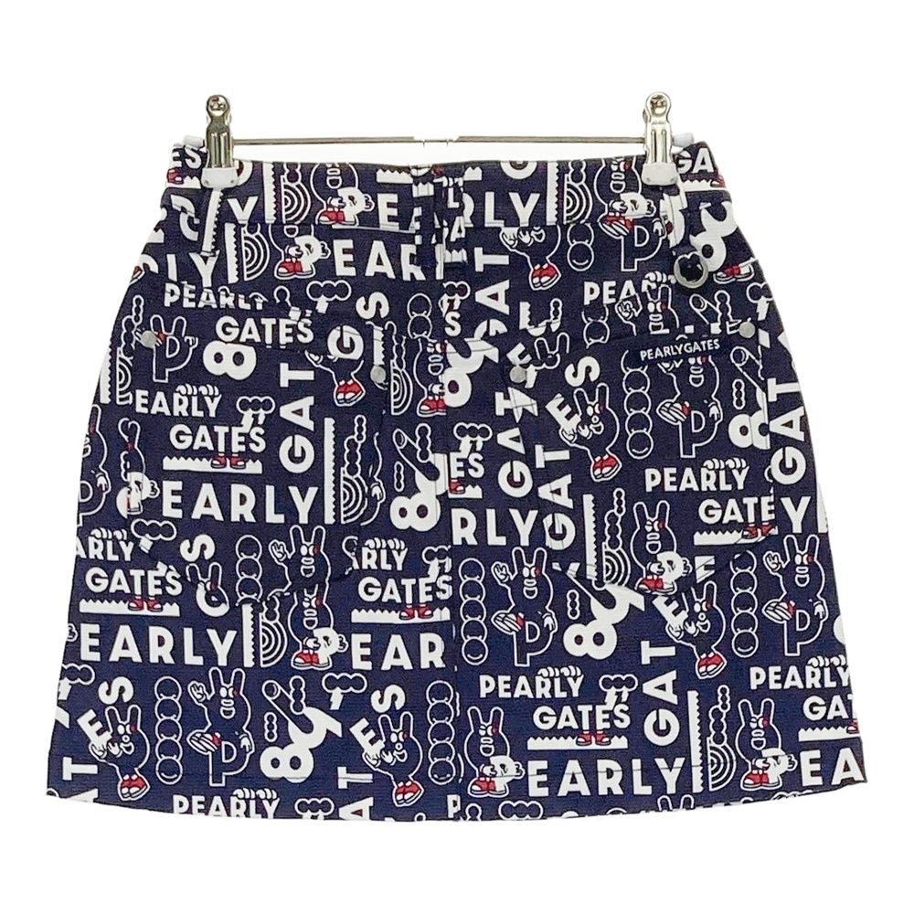 サイズ 00 PEARLY GATES パーリーゲイツ 055-2234020 ストレッチスカート どうしちゃったPG 総柄 ネイビー系 240101543791 ゴルフウェア レディース ストスト