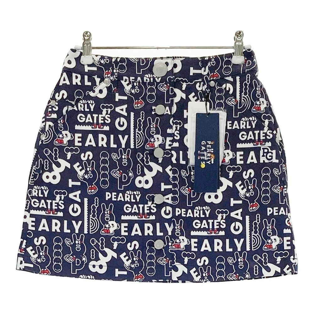 サイズ 00 PEARLY GATES パーリーゲイツ 055-2234020 ストレッチスカート どうしちゃったPG 総柄 ネイビー系 240101543791 ゴルフウェア レディース ストスト