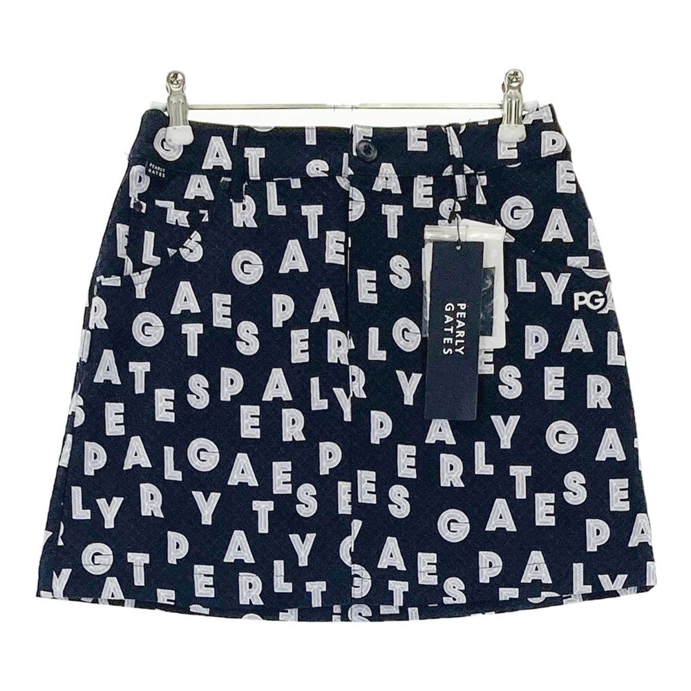 サイズ 00 PEARLY GATES パーリーゲイツ 055-1234900 ストレッチスカート ロゴ柄 ネイビー系 240101543810 ゴルフウェア レディース ストスト