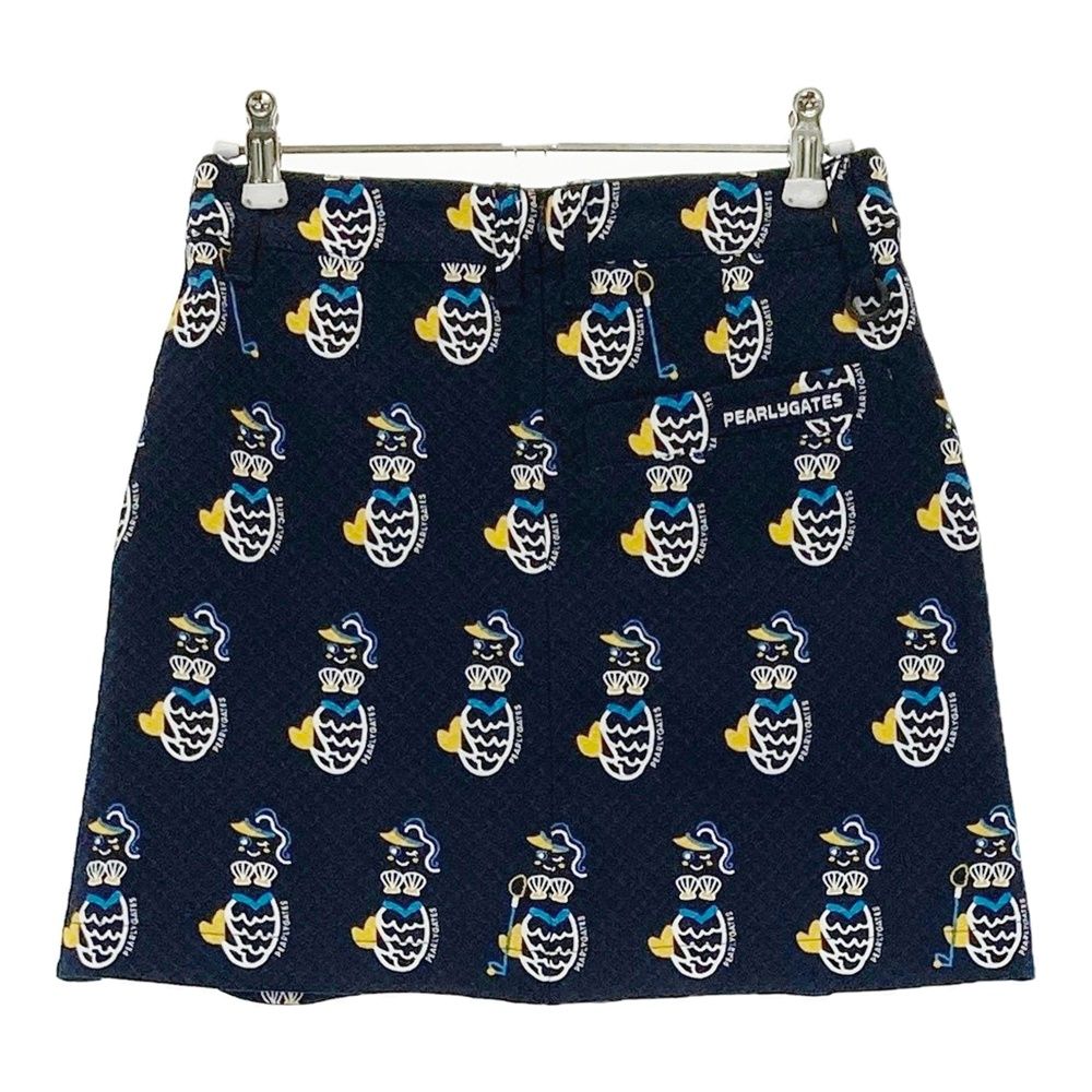 サイズ 00 PEARLY GATES パーリーゲイツ 055 1134606 ストレッチスカート 総柄 ネイビー系 ゴルフウェア レディース ストスト
