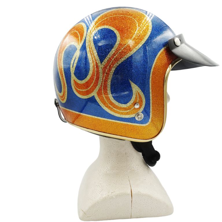 年末セール 装飾用 カスタムスタイル!! ジェットヘルメット ラメ入り フリーサイズ 57-59cm 装飾用ファッション 公道使用不可