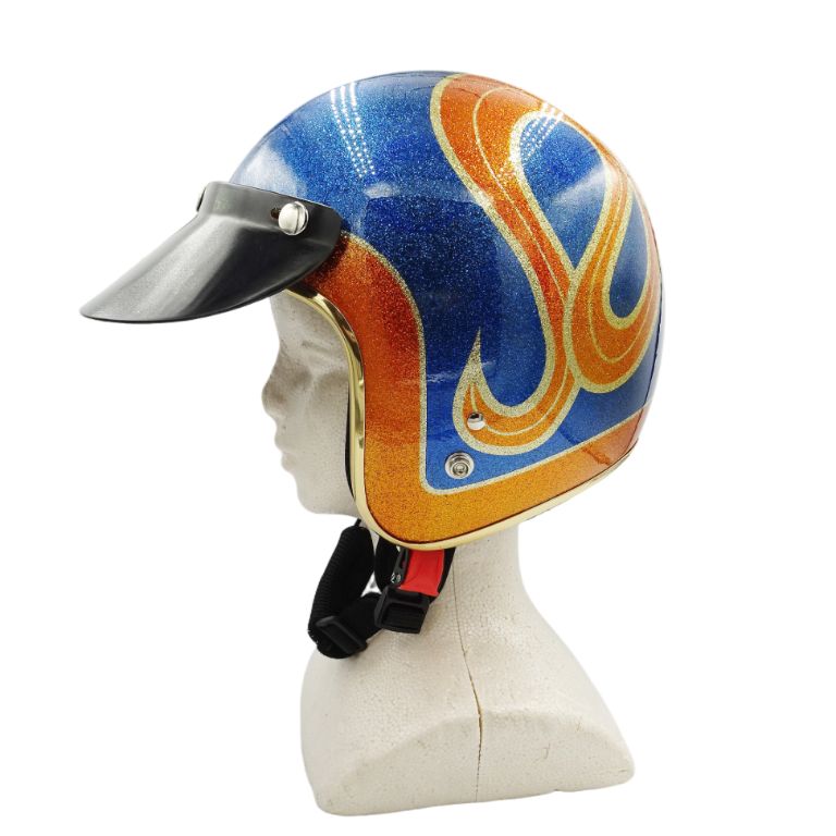 装飾用 カスタムスタイル!! ジェットヘルメット ラメ入り フリーサイズ 57-59cm 装飾用ファッション 公道使用不可