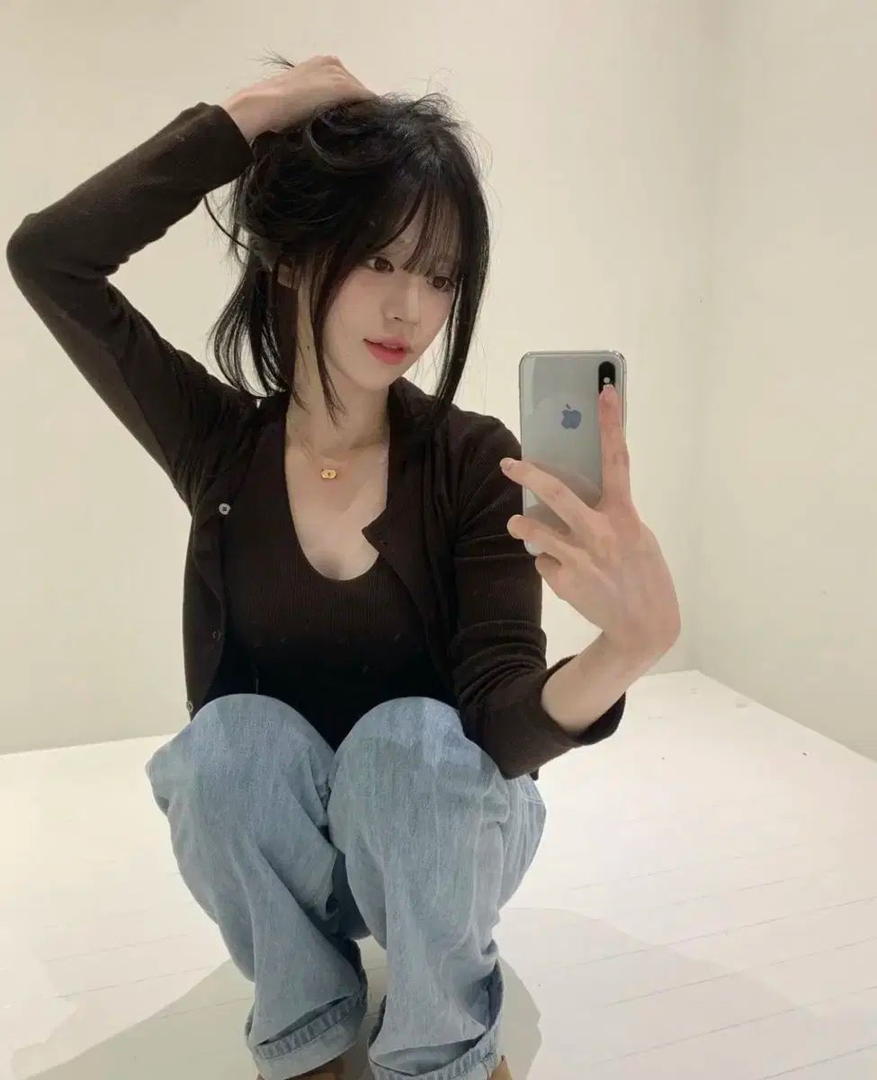 ユン スルショップ ホルターネック トップス カーディガン セットアップ ブラウン