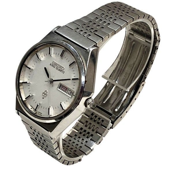 セイコー キング 4823-8120 クォーツ ホワイト文字盤 時計 腕時計 メンズ