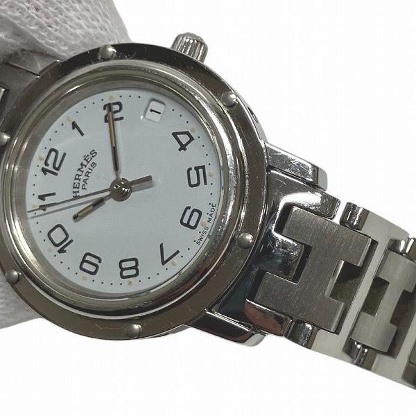 エルメス Hermes クリッパー CL 4.210 クォーツ ホワイト文字盤 時計 腕時計 レディース