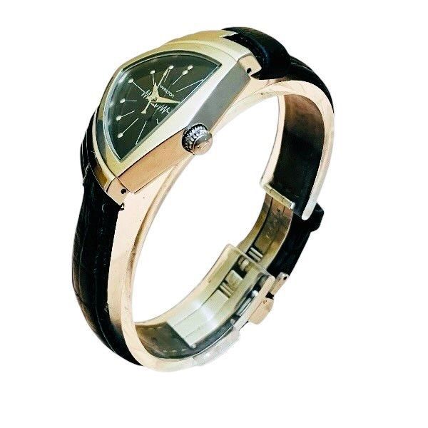 ハミルトン ベンチュラ H 242112 クォーツ ブラック文字盤 時計 腕時計 レディース