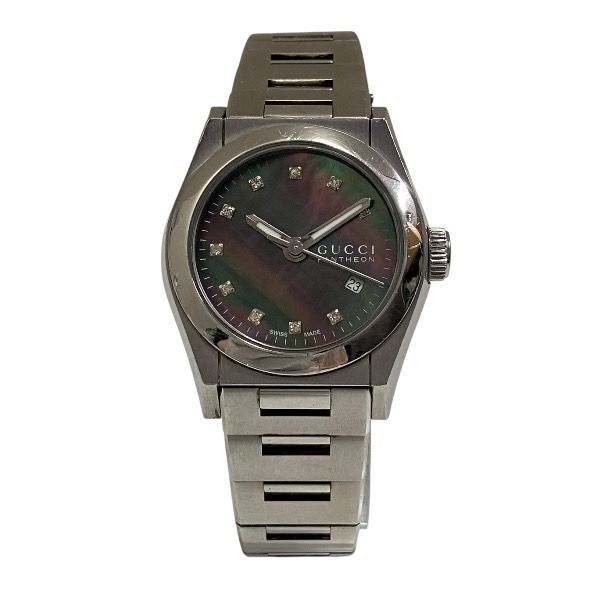 グッチ GUCCI パンテオン 115.5 クォーツ 10 Pダイヤ 時計 腕時計 レディース