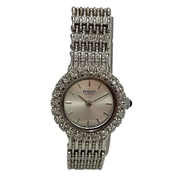 ラドー 121.9536.2 クォーツ ストーンベゼル シルバー文字盤 時計 腕時計 レディース
