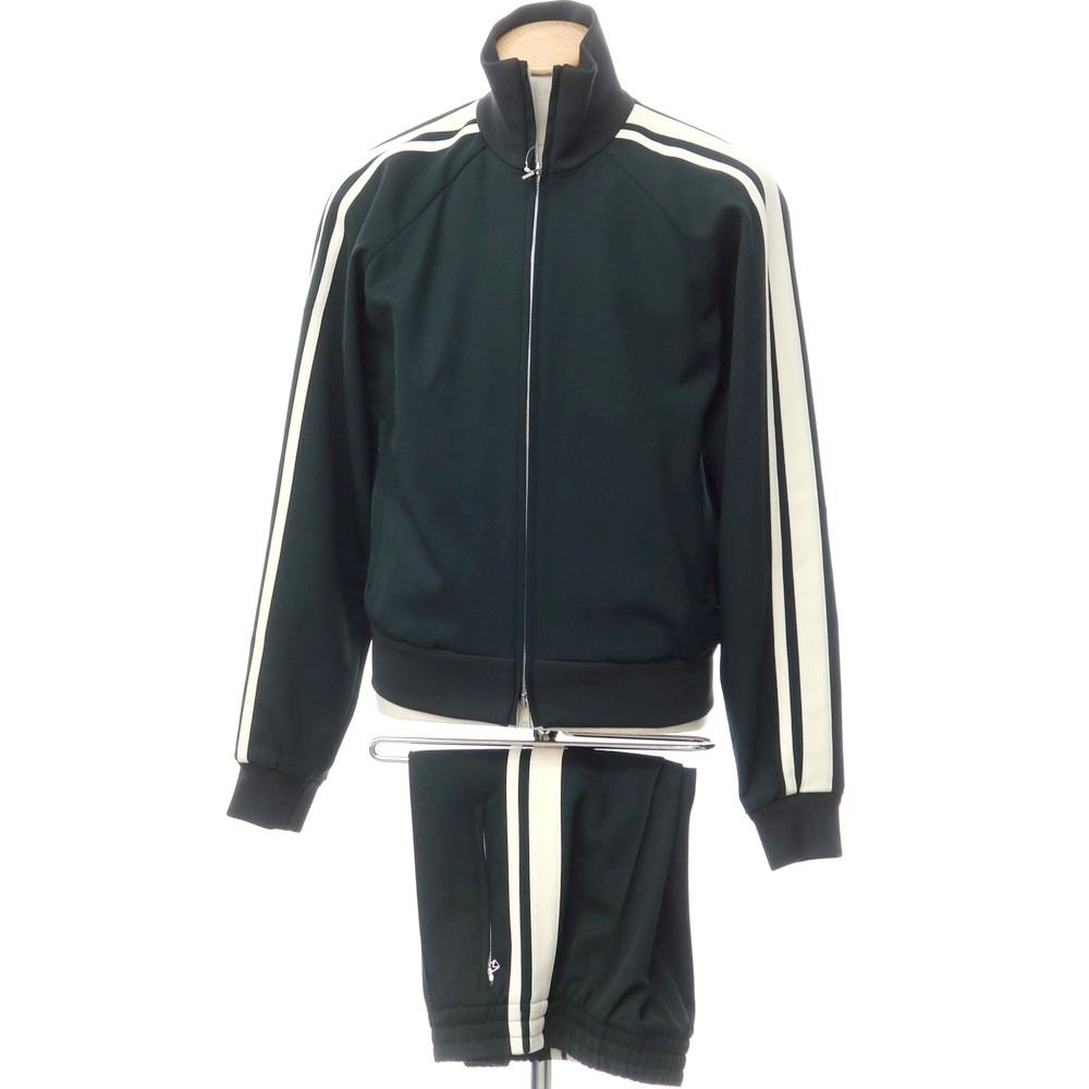 ボッテガヴェネタ BOTTEGAVENETA ストレッチウール トラックジャケット ジャージ セットアップ ブラックグリーンxホワイト サイズS S メンズ