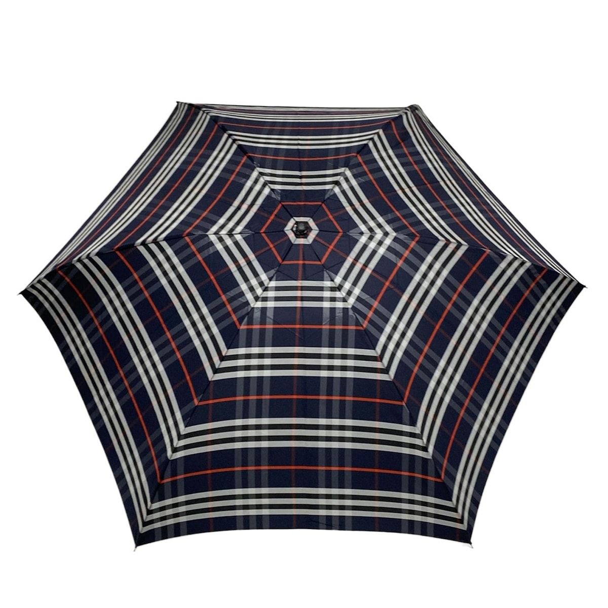 Burberry s バーバリーズ 折りたたみ傘 - ダークネイビー×ライトグレー×マルチ チェック柄
