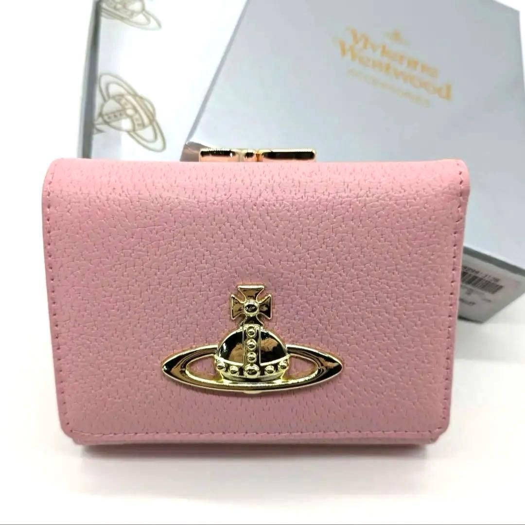 Vivienne Westwood ☆三つ折り財布☆ピンク レザー マット - メルカリ