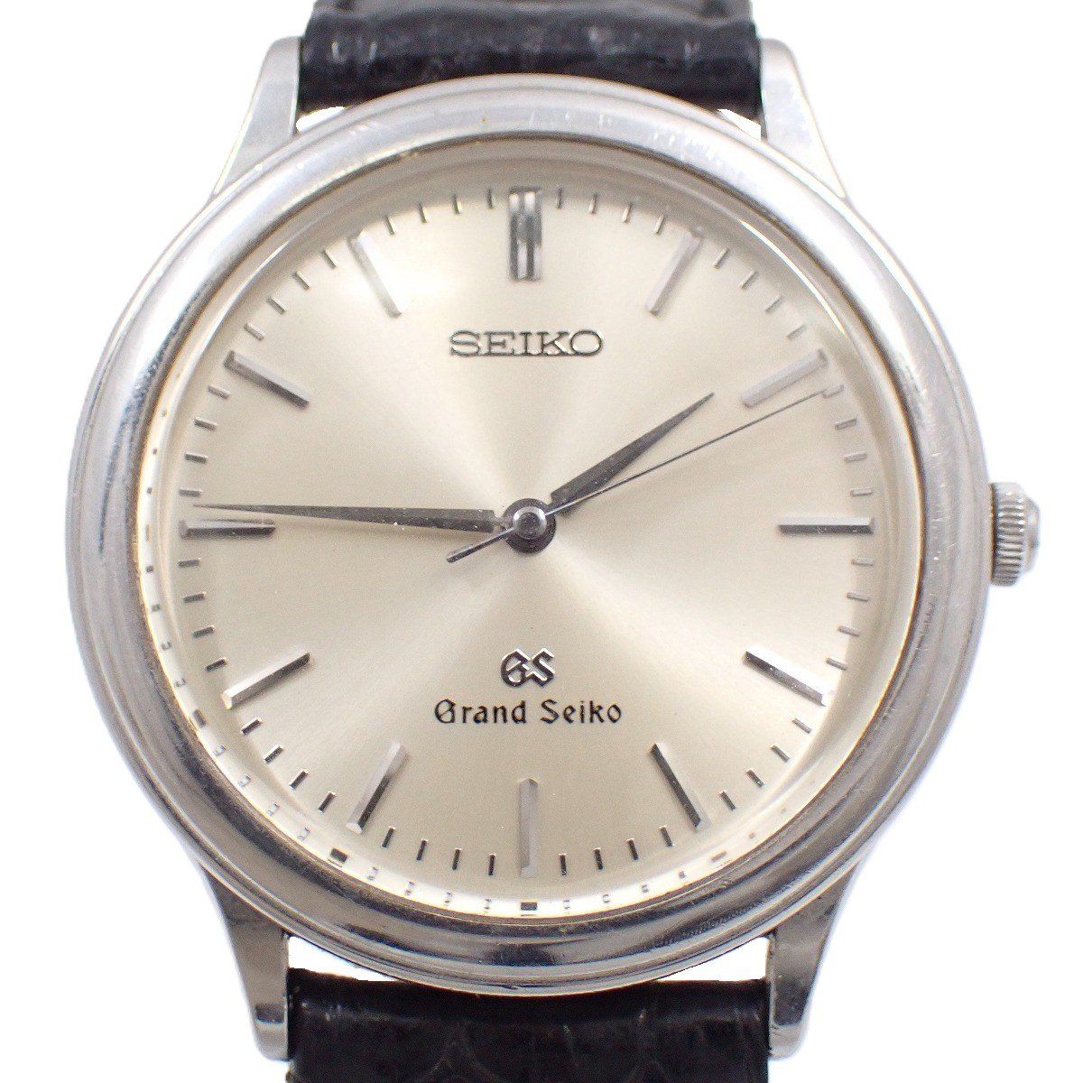 品 SEIKO グランドセイコー GS クォーツ メンズ 腕時計 シルバー文字盤 社外革ベルト 9581-7000 いおき質店