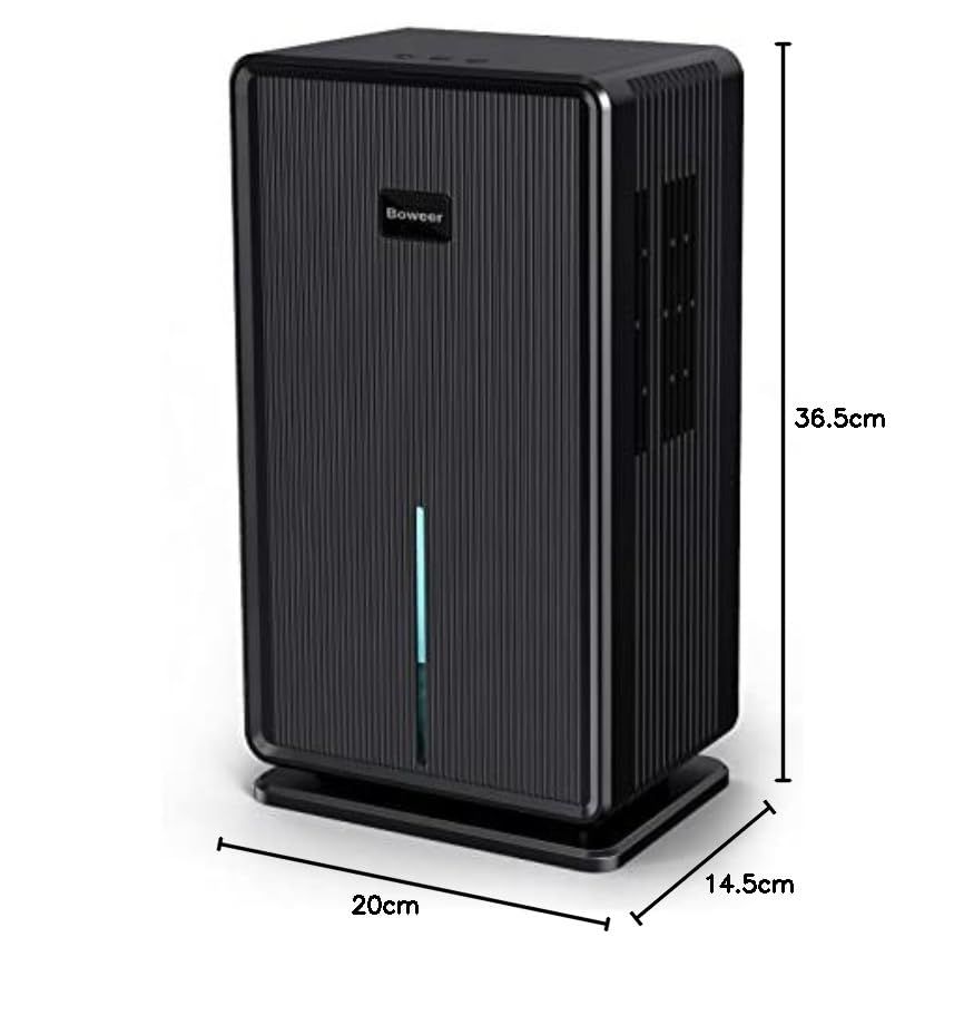 Boweer 除湿機 大容量 3L 除湿量1L 日 鉄筋15畳 木造７畳 除湿器 部屋干し 湿気取り カビ 梅雨対策 小型 コンパクト 自動停止 静音 省エネ 節電 脱衣所 台所 押入れ トイレ クローゼット ペルチェ式 YP2118 ブラック