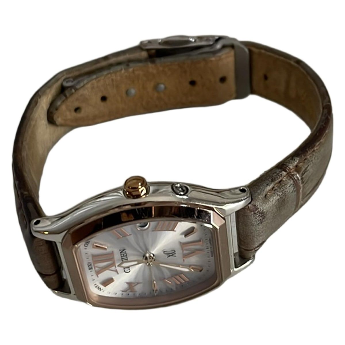 CITIZEN シチズン 腕時計 XC クロスシー H058-T021247 レディース 型押し加工 エコドライブ 電波 シルバー