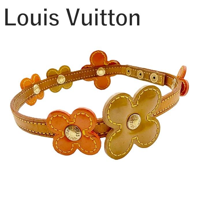 ルイヴィトン Louis Vuitton チョーカー フラワー モチーフ レザー アクセサリー レディース