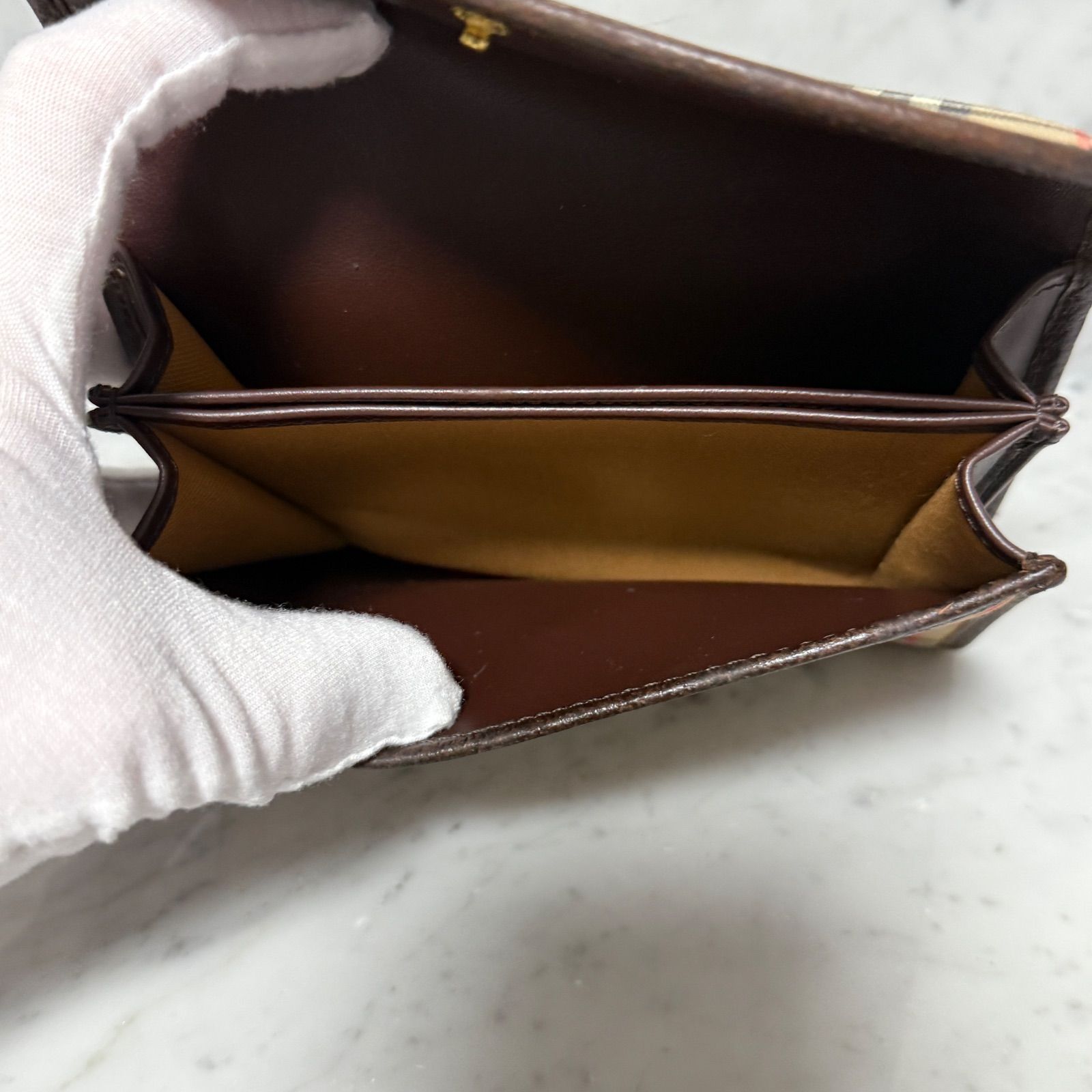 90s BURBERRY バーバリー ポーチ ミニセカンドバッグ ノバチェックシャドーホース ロゴ DECORATOM_COM_BR