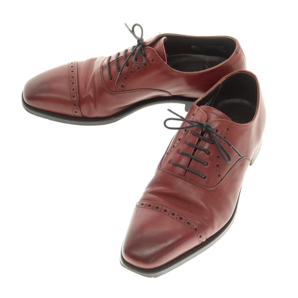 グレンソン GRENSON クォーターブローグ ドレスシューズ バーガンディ サイズ7 1 2 E メンズ