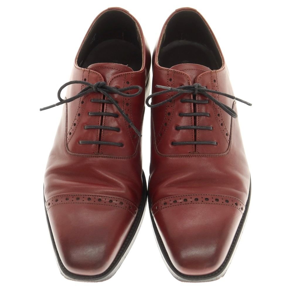 グレンソン GRENSON クォーターブローグ ドレスシューズ バーガンディ サイズ7 1 2 E メンズ