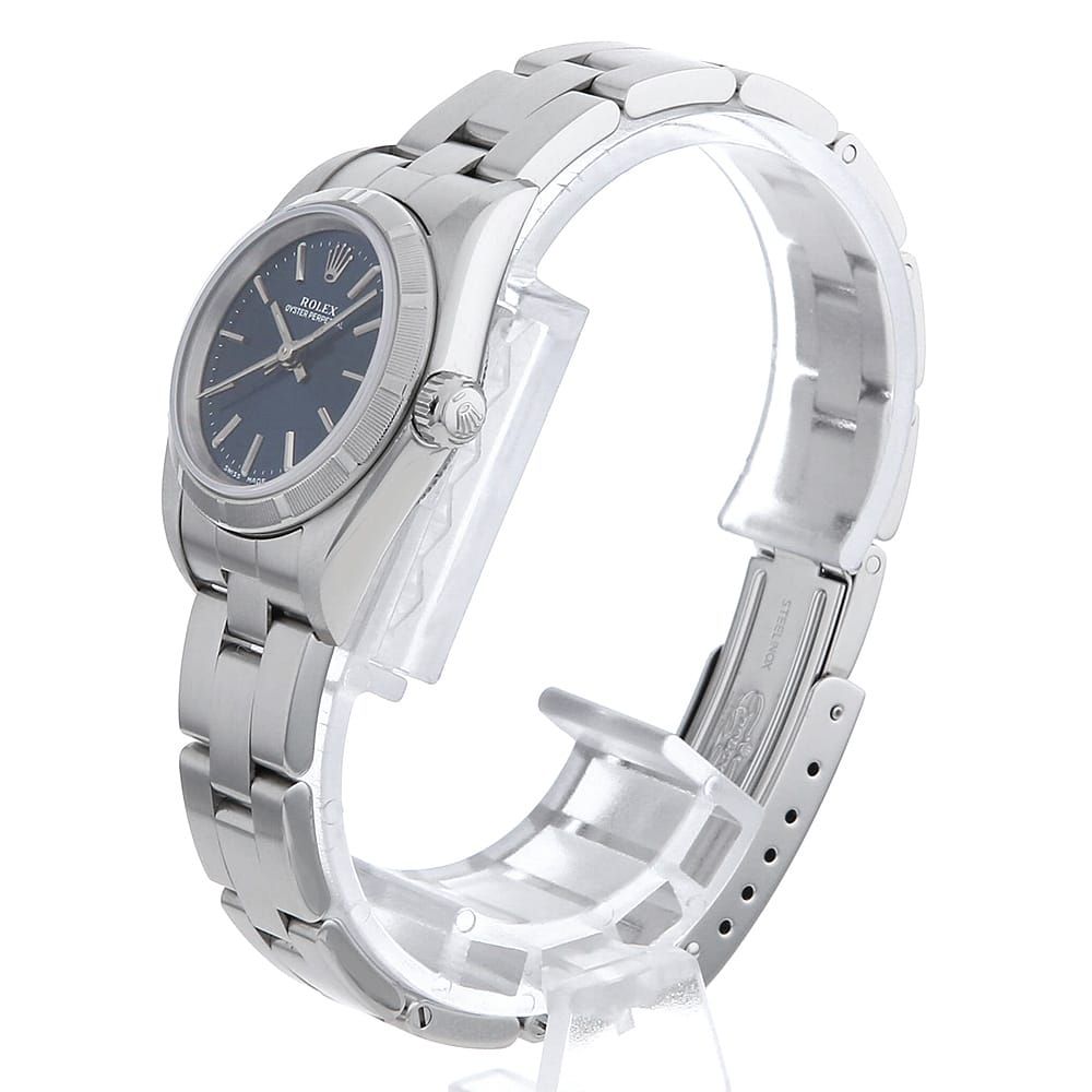 ロレックス オイスターパーペチュアル 76030 ブルー バー Y番 レディース