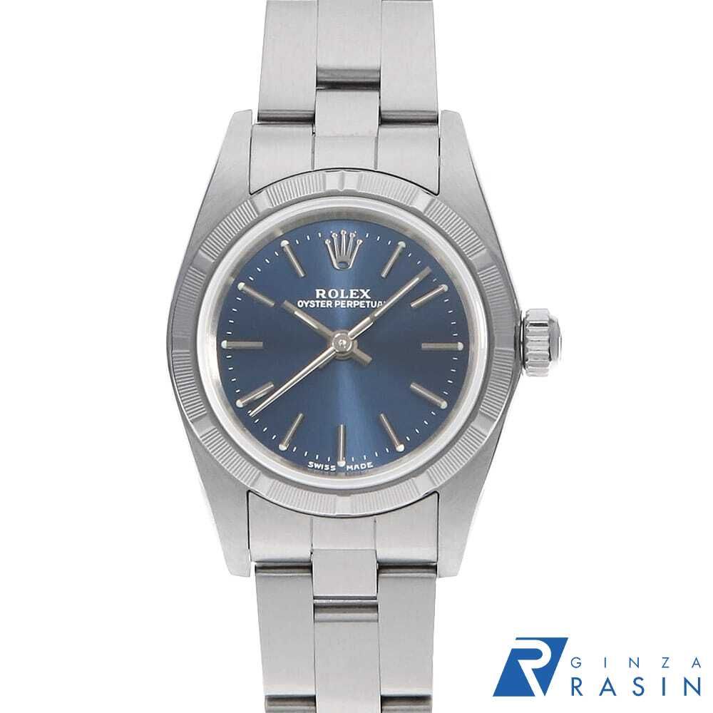ロレックス オイスターパーペチュアル 76030 ブルー バー Y番 レディース