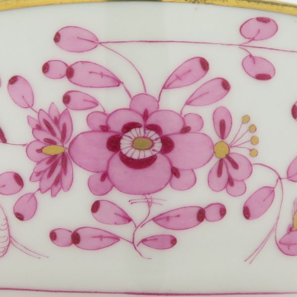 マイセン シュガーポット インドの華 リッチピンク 小物入れ 砂糖入れ 金彩 洋食器 meissen 1個