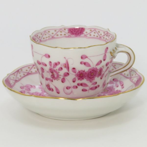 マイセン カップ-ソーサー インドの華 リッチピンク C-S 洋食器 1客 Meissen 3