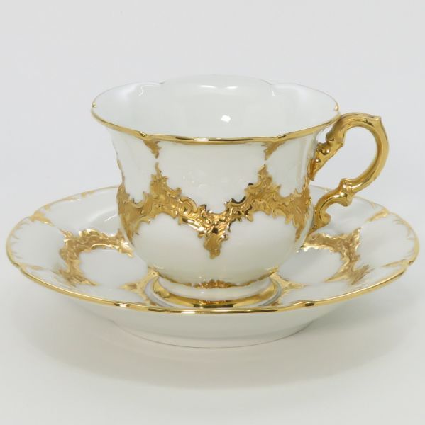 マイセン カップ-ソーサー Bフォーム グランツゴールド C-S 洋食器 金彩 1客 Meissen 1級品 1