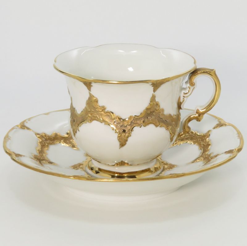 マイセン カップ-ソーサー Bフォーム グランツゴールド C-S 洋食器 金彩 1客 Meissen 1