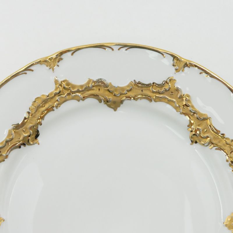 マイセン プレート Bフォーム グランツゴールド ランチプレート 19cm 皿 洋食器 2枚セット 金彩 1級品 Meissen