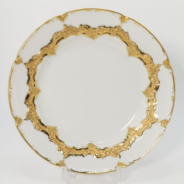 マイセン プレート Bフォーム グランツゴールド プレート 直径 19cm 高さ2.5cm 皿 洋食器 1枚 金彩 1級品 Meissen