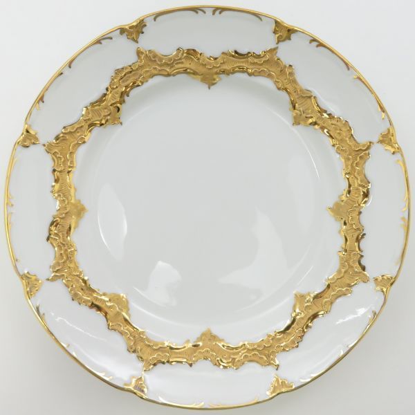 マイセン プレート Bフォーム グランツゴールド プレート 直径 19cm 高さ2.5cm 皿 洋食器 1枚 金彩 1級品 Meissen