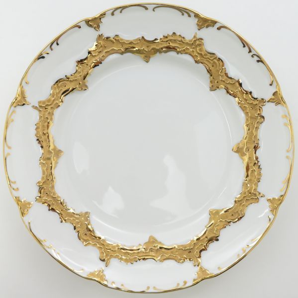 マイセン プレート Bフォーム グランツゴールド プレート 直径 19cm 高さ2.5cm 皿 洋食器 4枚セット 金彩 Meissen