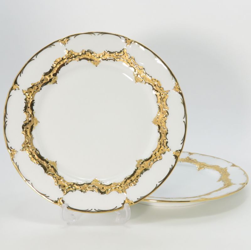 マイセン プレート Bフォーム グランツゴールド ランチプレート 19cm 皿 洋食器 2枚セット 金彩 1級品 Meissen