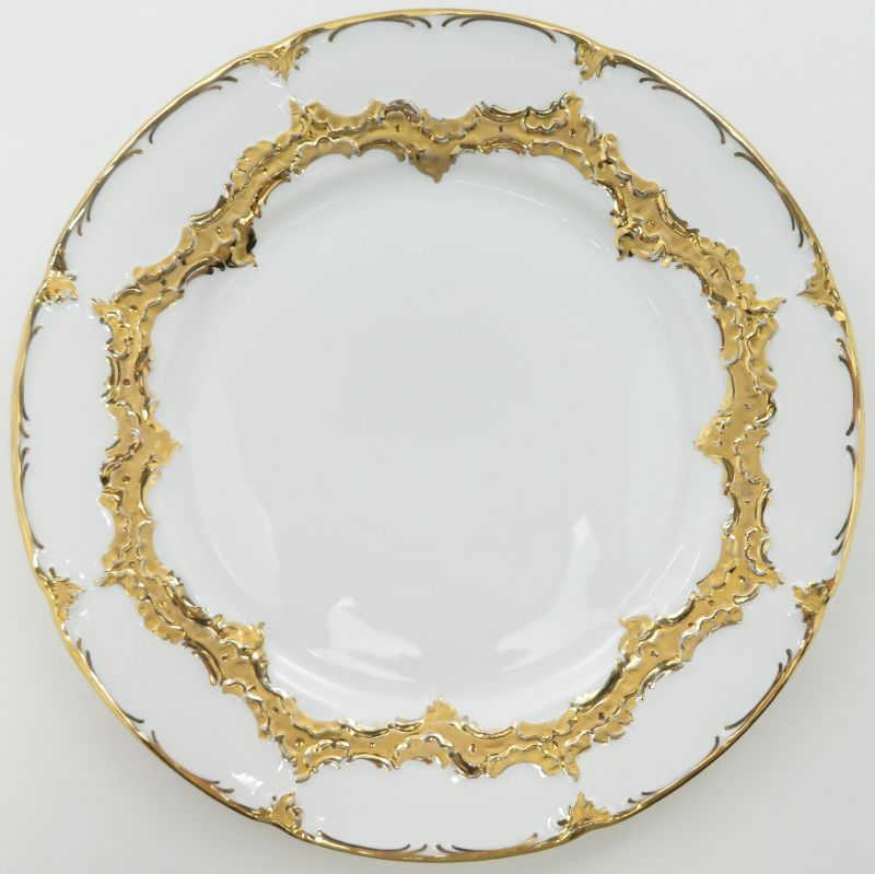 マイセン プレート Bフォーム グランツゴールド ランチプレート 19cm 皿 洋食器 2枚セット 金彩 1級品 Meissen SKLAD-KIRPICHA_RU