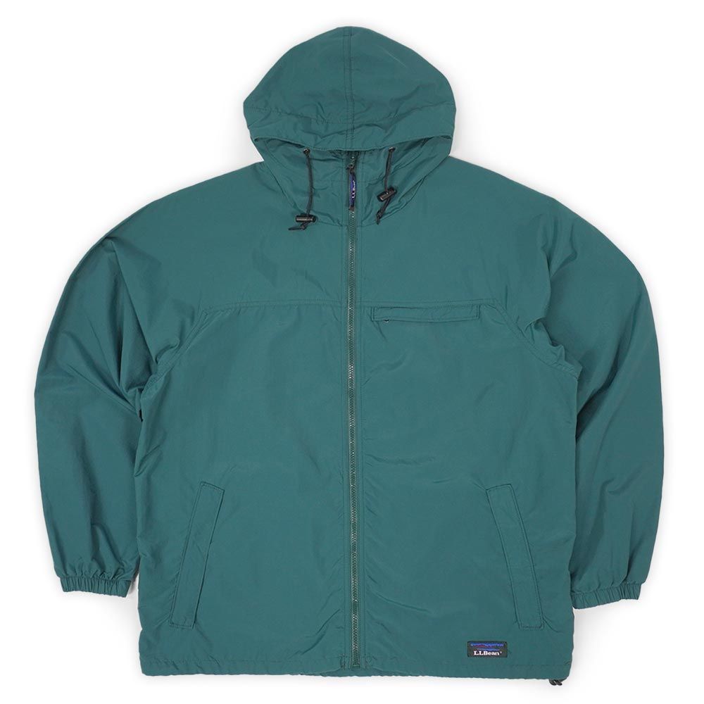 エルエルビーン L.L.Bean 90s 90年代 ナイロンフーディージャケッ? カタディンロゴ 旧タグ 無地 USA ヴィンテージ アメリカ 古着 メンズ コート ジャケット グリーン 緑 M
