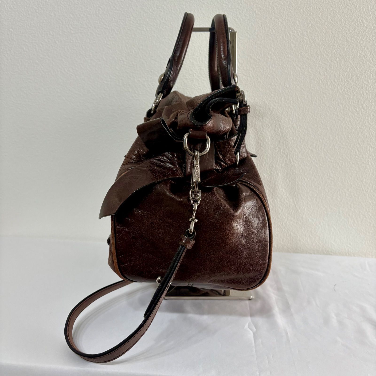 バッグ MIUMIU Vitello Lux Ribbon 2way Bag Miu Miu Vitello Lux Side Ribbon 2-Way Shoulder Handbag RT0365