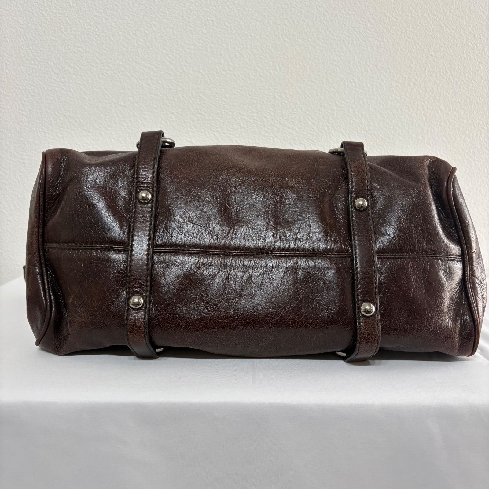 Miu Miu Vitello Lux Ribbon 2way Bag brown - メルカリ