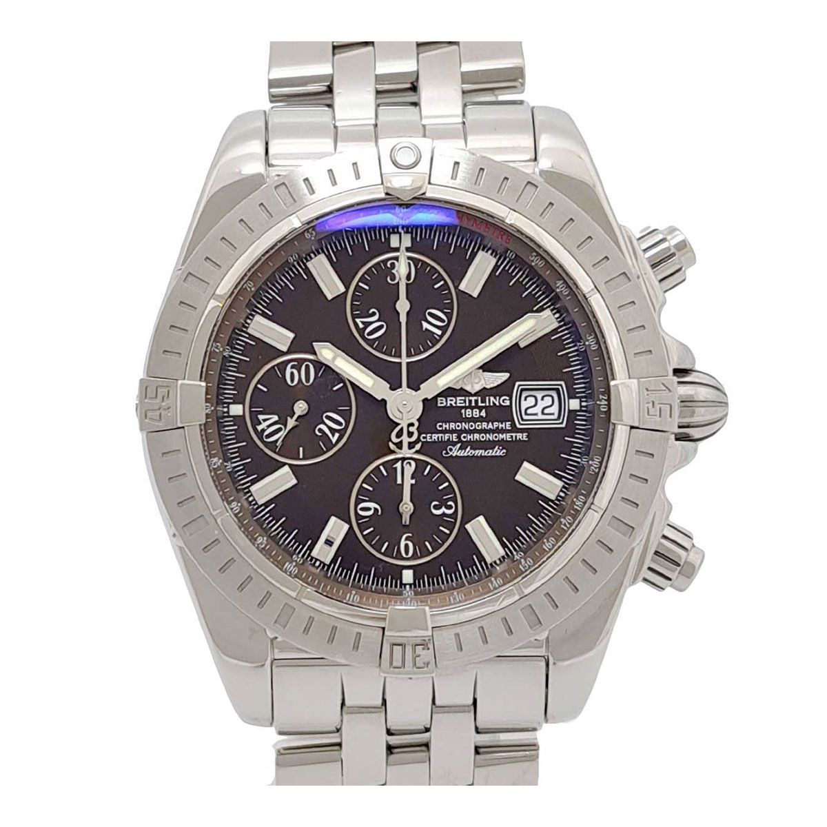 ブライトリング クロノマット エボリューション 日本 ブラウンダイヤル A13356 自動巻き ステンレススティール メンズ BREITLING 時計