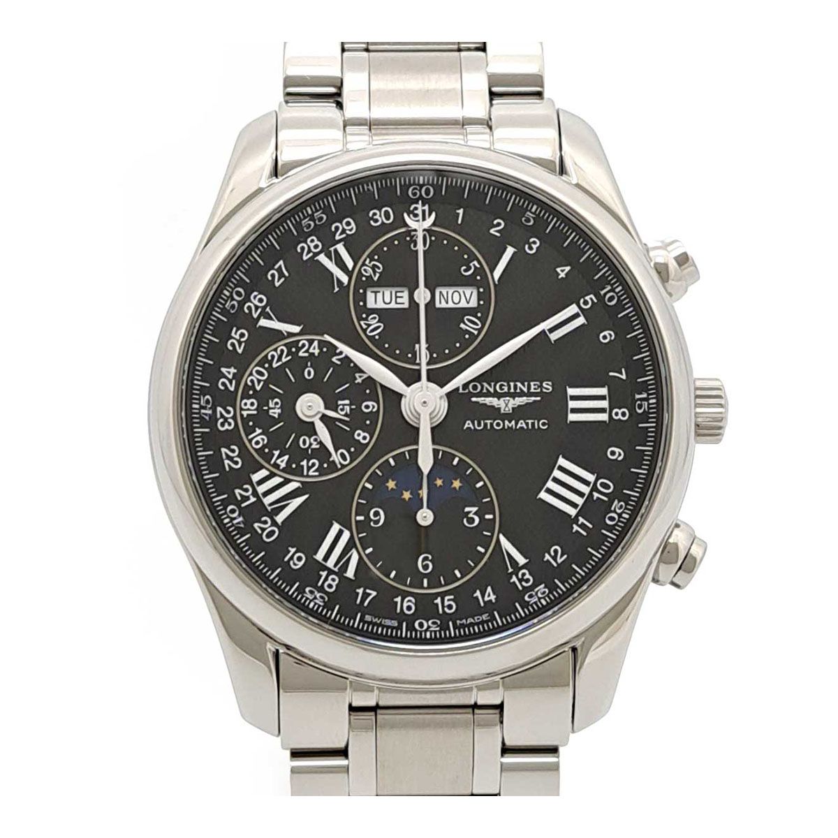 ロンジン マスター トリプルカレンダー ムーンフェイズ L2.673.4 自動巻き ステンレススティール メンズ LONGINES 時計