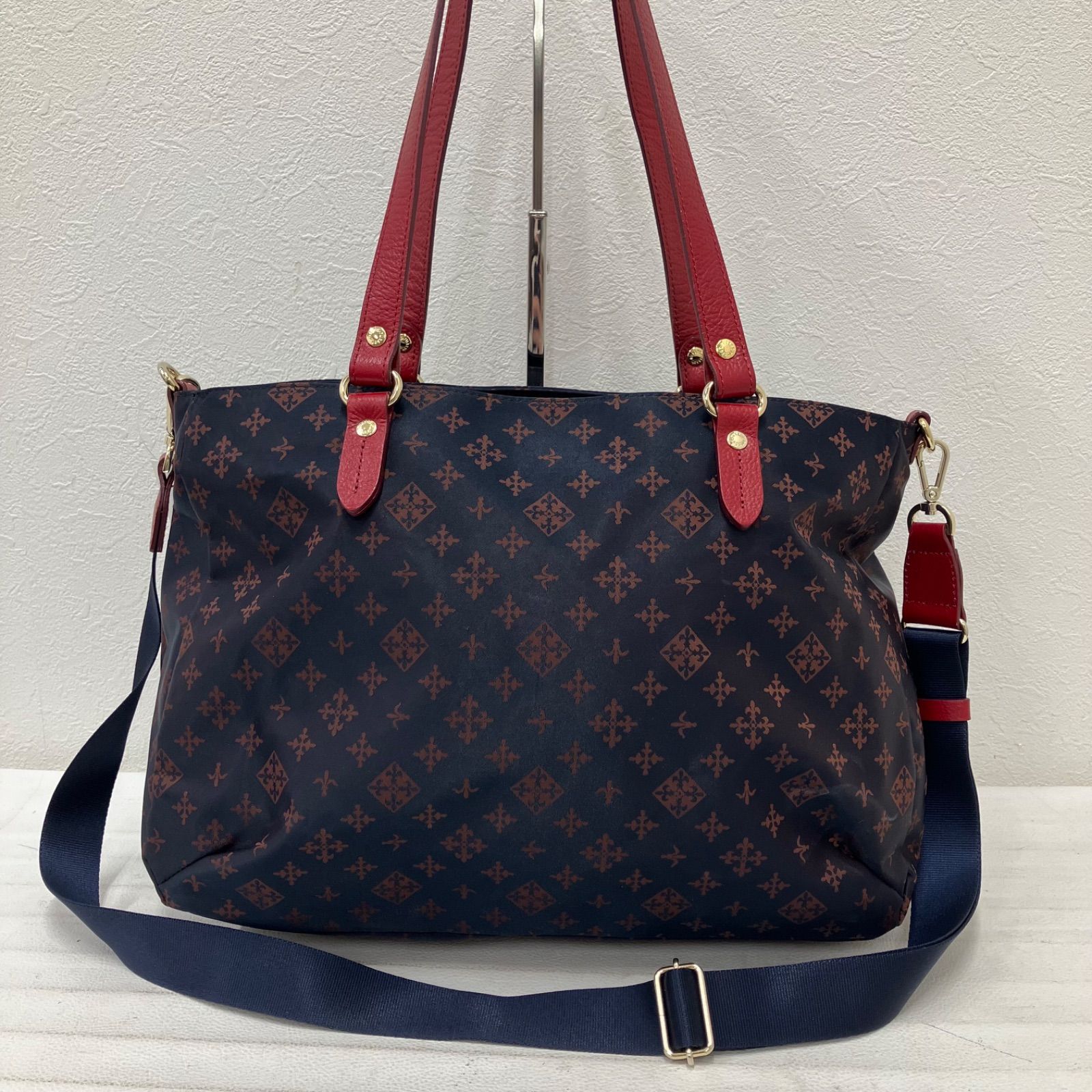 ラシット　ショルダーバッグ 　トートバッグ　2WAY 　ネイビー　レッド 楽天市場】russet ラシット バッグ ネイビー レッド 紺赤 / モノグラム