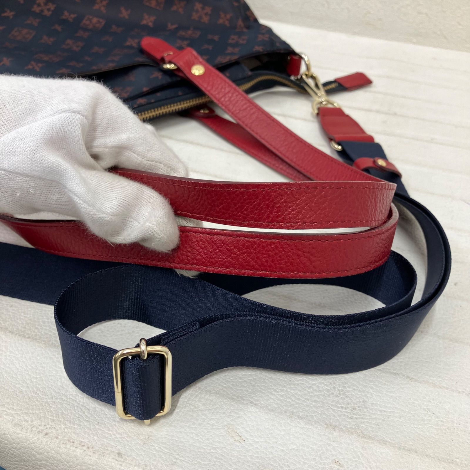 ラシット　ショルダーバッグ 　トートバッグ　2WAY 　ネイビー　レッド 楽天市場】russet ラシット バッグ ネイビー レッド 紺赤 / モノグラム